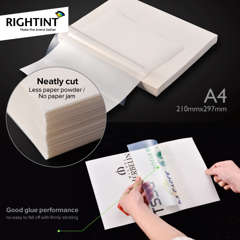 A4 Size Clear PET Adhesive Vinyl Sticker Paper for Inkjet Printers
